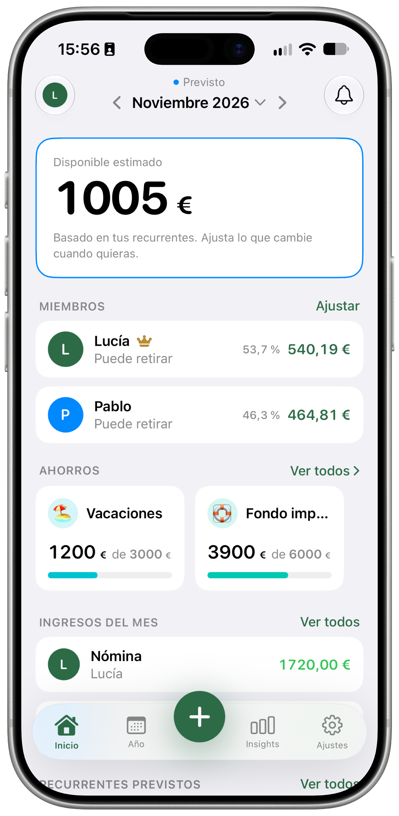 Pantalla de Hoomi